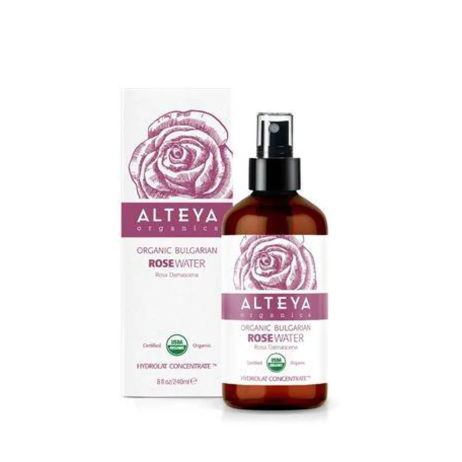 Alteya Organics Bulgarian Rose Water - Ruusuvesi Lasisuihkepullo 240 ml
