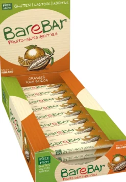 BareBar Appelsiini-Raakakaakaopatukka 24 x 40 g TUKKUPAKKAUS