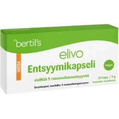Bertil's Elivo Entsyymikapseli 20 kaps. - Huom! Pakkaus vaurioitunut, tuote käyttökelpoinen