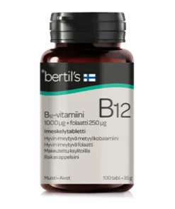 Bertil's Vitamin B12-vitamiini + folaatti 100 tabl. - Imeskelytabletti