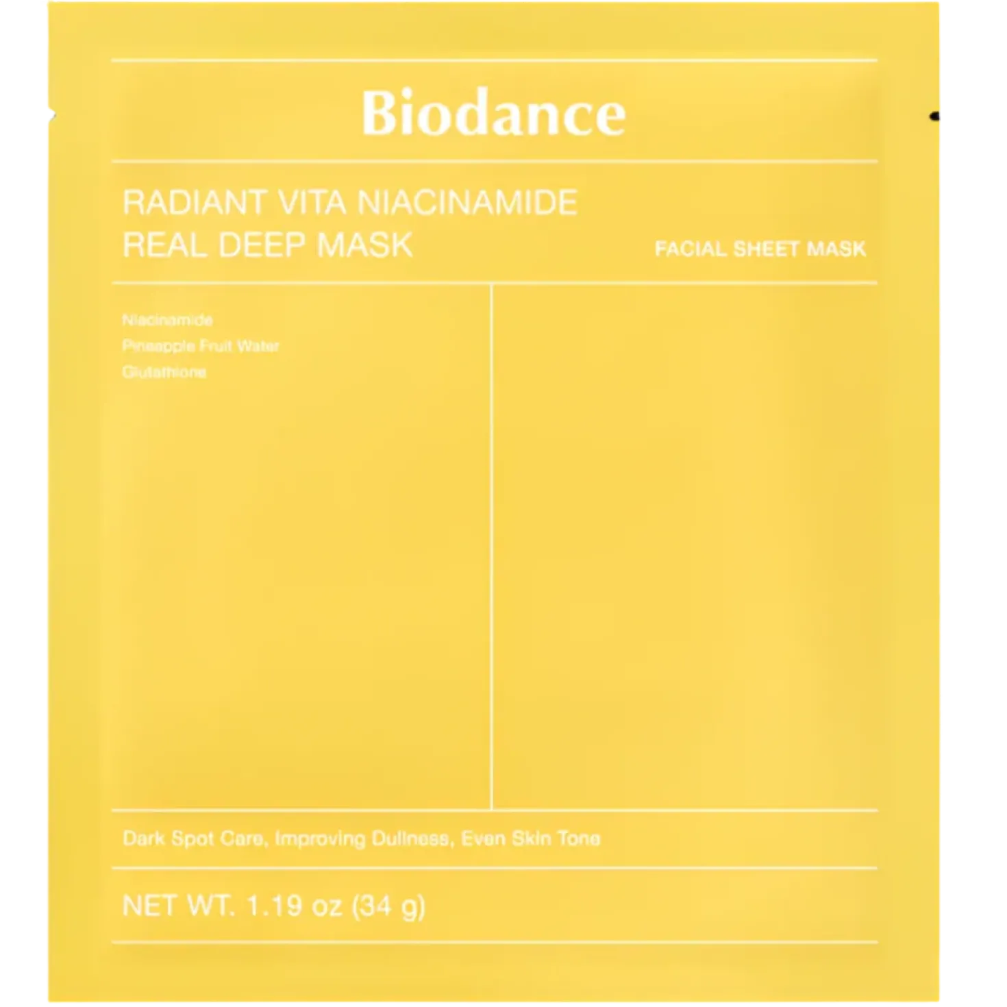 Biodance Radiant Vita Niacinamide Real Deep Mask - Kasvonaamio 1 kpl