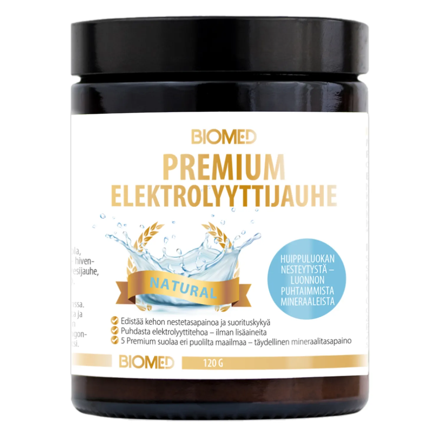 Biomed Premium Elektrolyyttijauhe - Natural 120 g