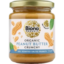 Biona Organic Peanut Butter Crunchy - Maapähkinävoi 250 g