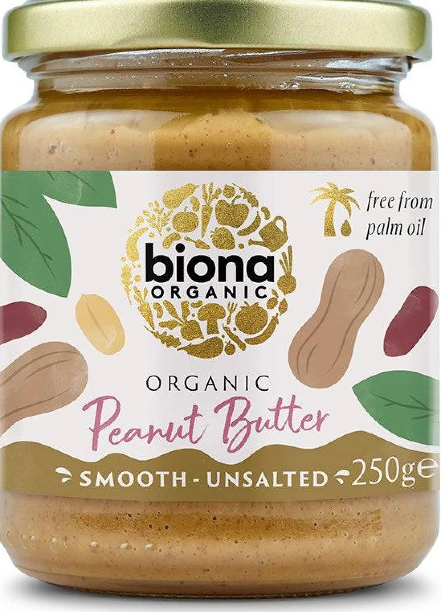 Biona Organic Smooth Unsalted Peanut Butter - Suolaton Maapähkinävoi 250 g