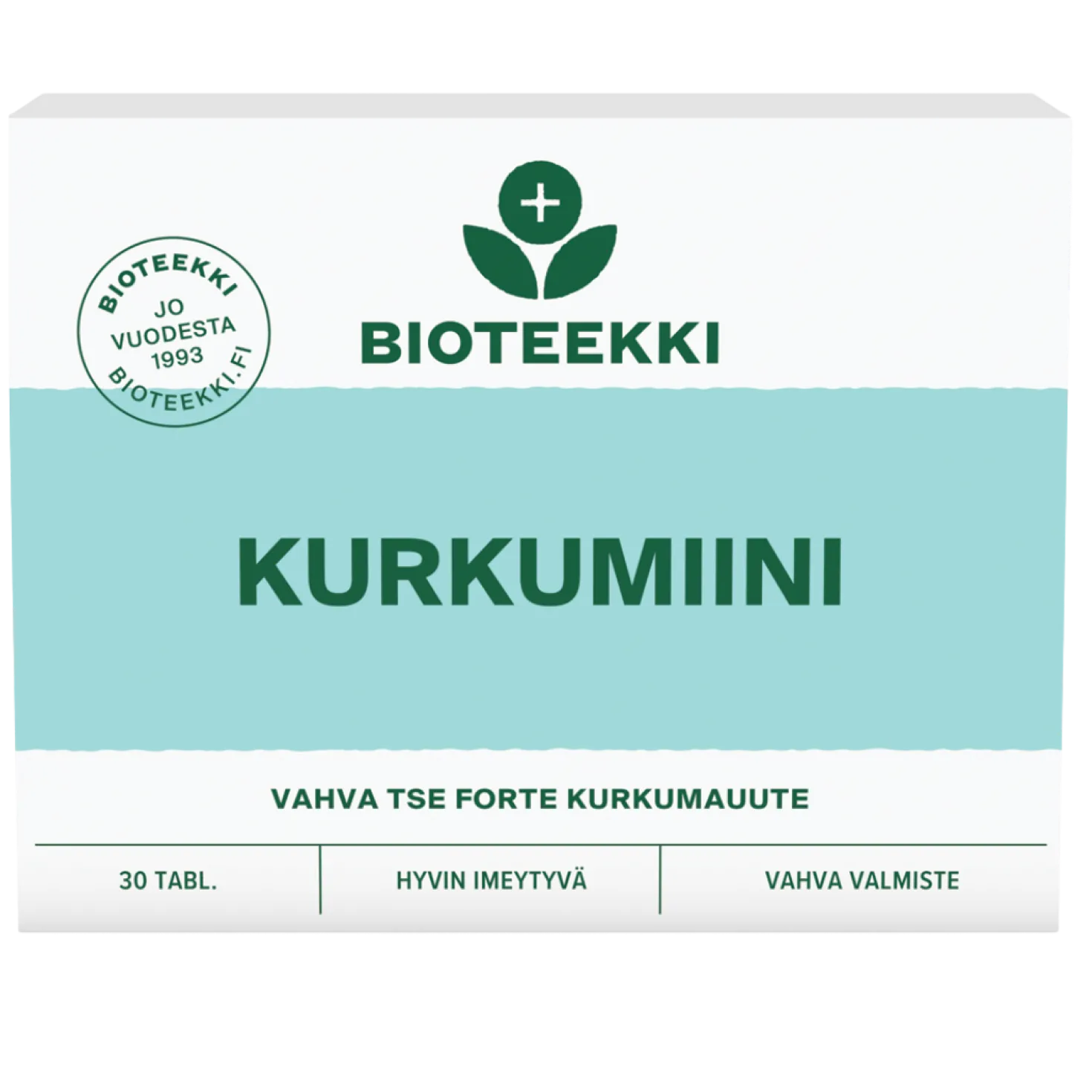 Bioteekin Kurkumiini - Vahva TSE Forte - Kurkumauute 30 tabl.