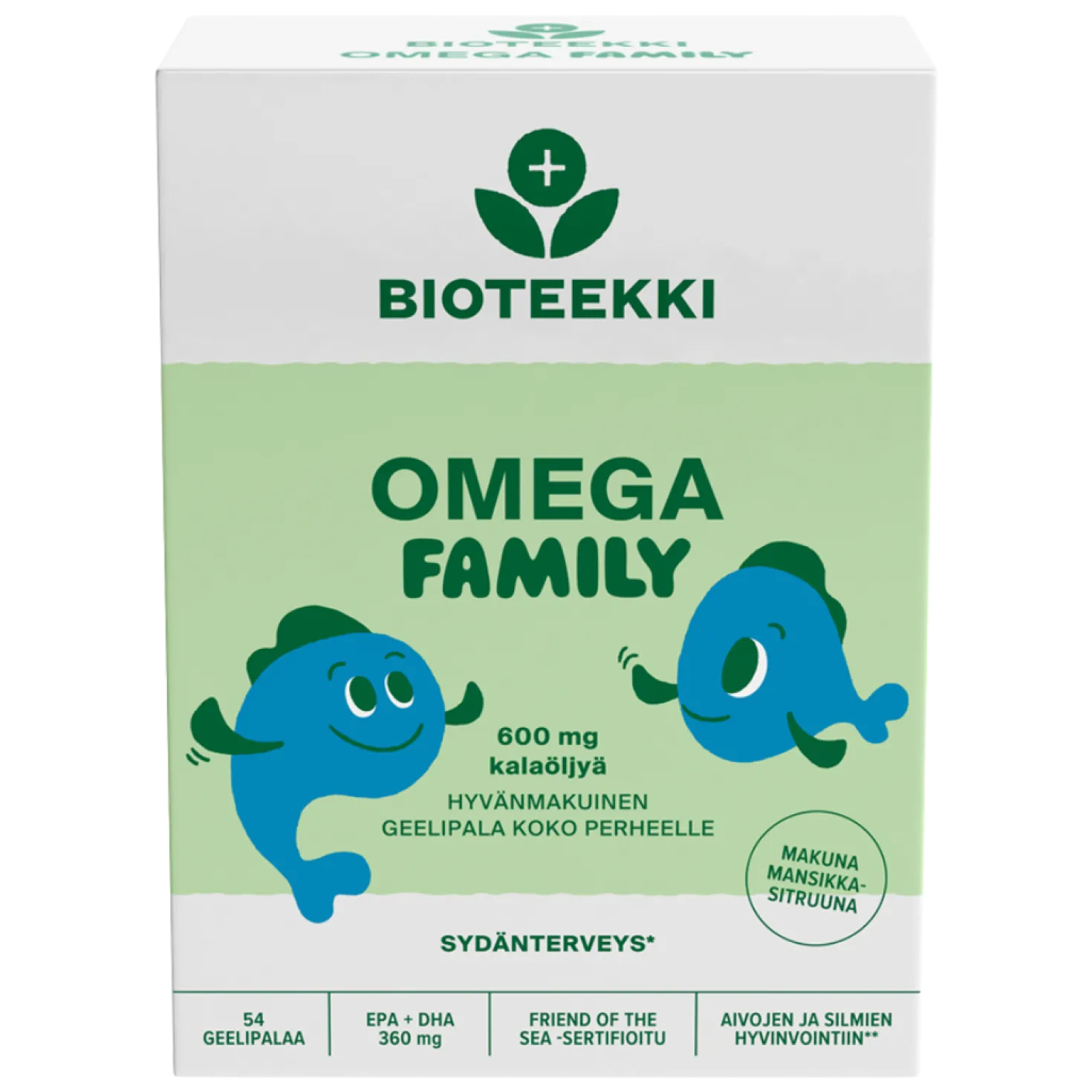Bioteekin Omega Family Mansikka-sitruuna 54 kpl - erä