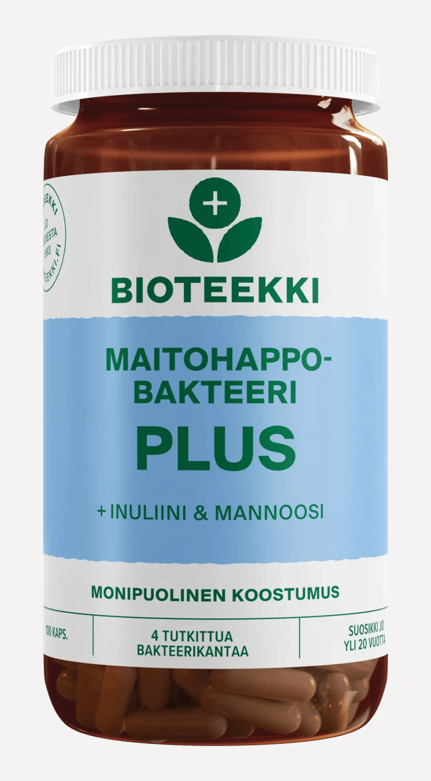 Bioteekki Maitohappobakteeri PLUS + Inuliini & Mannoosi 100 kaps.
