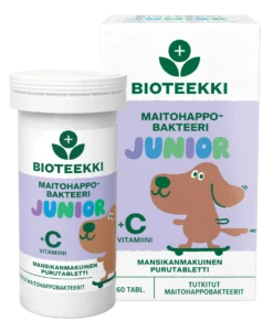 Bioteekki Maitohappobakteeri Junior 60 tabl. - Päiväys 11/2026 - erä