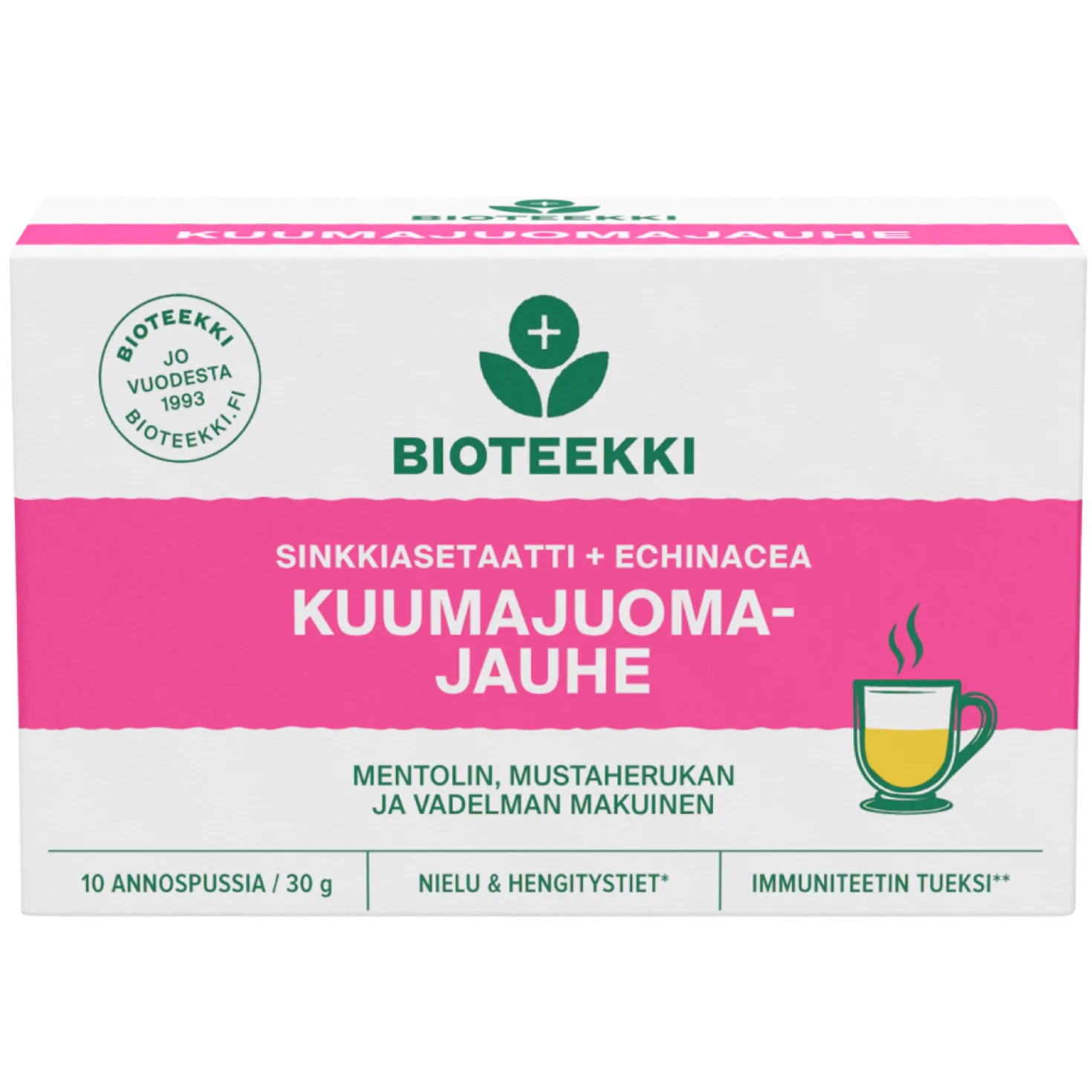 Bioteekki Sinkkiasetaatti + Echinacea - Kuumajuomajauhe 10 pss.