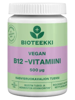 Bioteekki Vegan B12-vitamiini 500 μg 120 imeskelytablettia