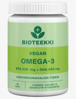 Bioteekki Vegan Omega-3 EPA 226 mg + DHA 450 mg 60 kaps.