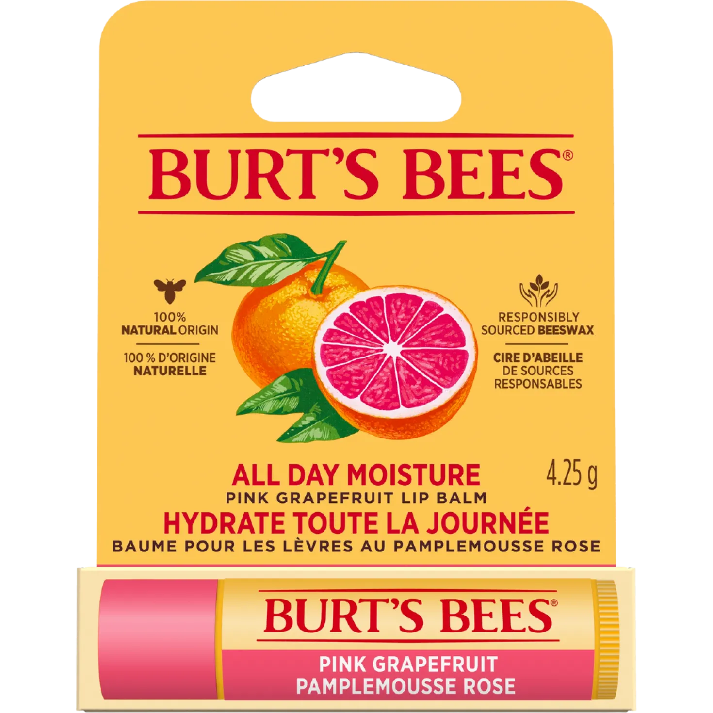 Burt's Bees Pink Grapefruit Lip Balm - Huulivoide Greippi 4,25 g