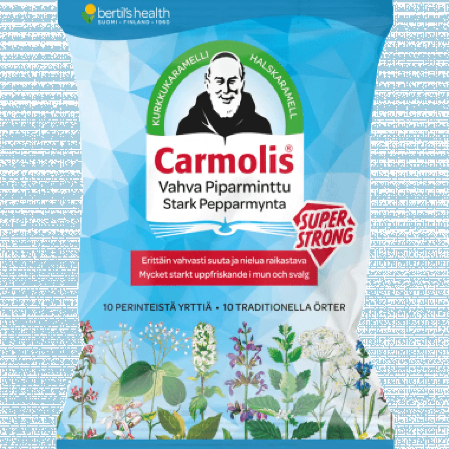 Carmolis Vahva Piparminttu kurkkukaramelli 75 g