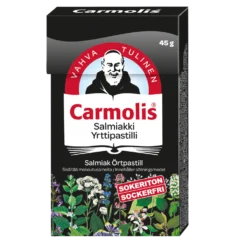 Carmolis Yrttipastilli Salmiakki 45 g