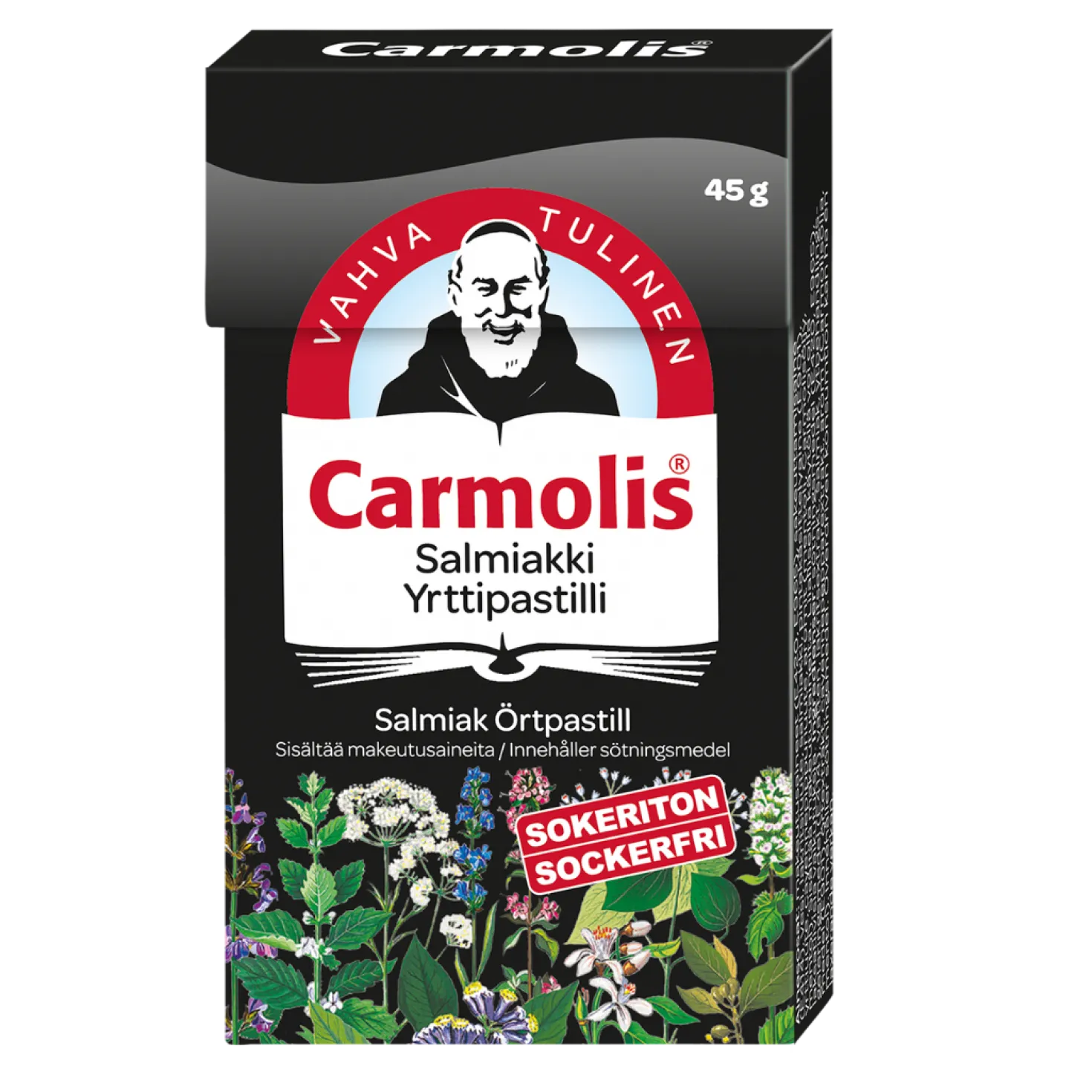 Carmolis Yrttipastilli Salmiakki 45 g
