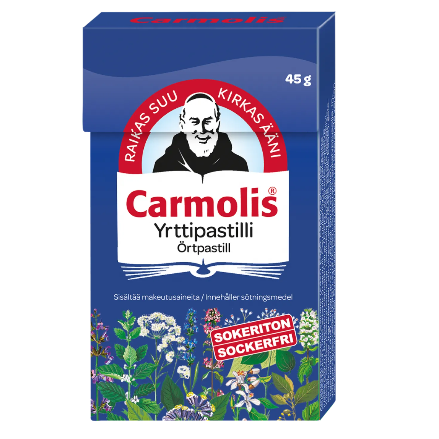 Carmolis Yrttipastilli, sokeriton 45 g