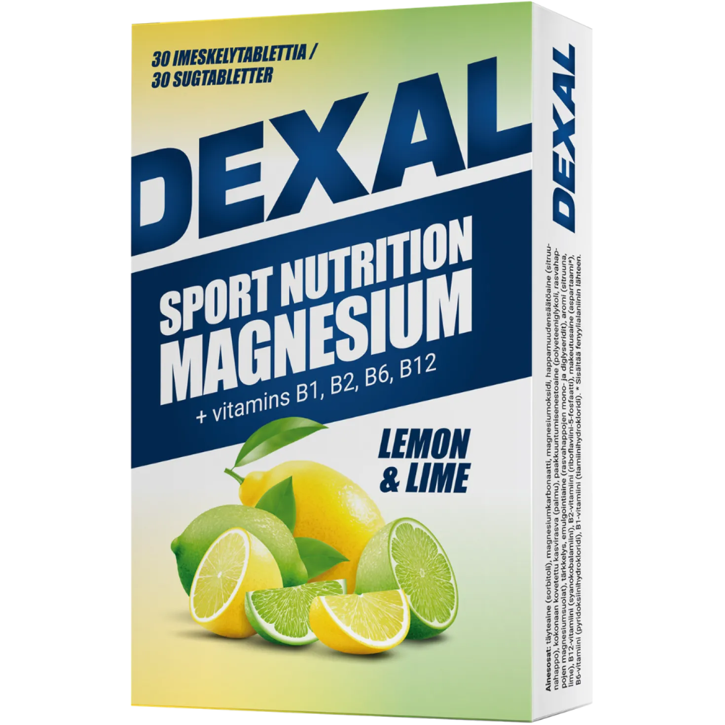Dexal Sport Nutrition - Magnesium + B-vitamiinit Sitruuna- Lime 30 Imeskelytablettia - Päiväys 03/2027