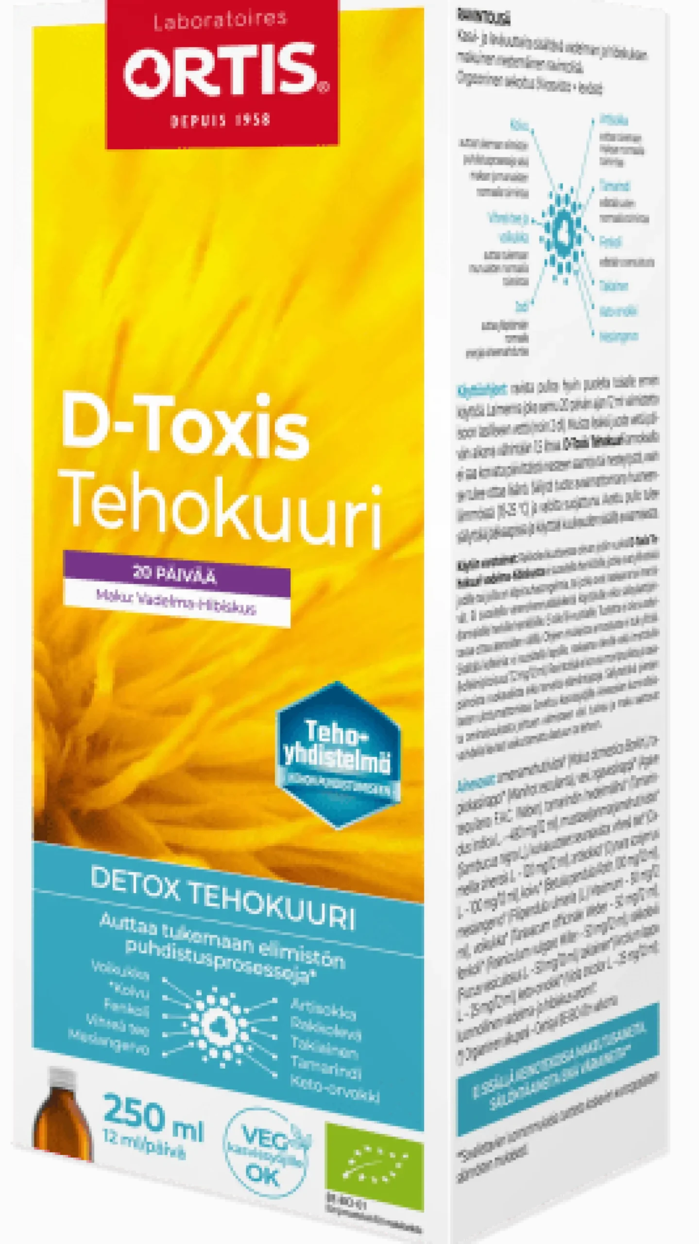 D-Toxis Detox Tehokuuri Vadelma-Hibiskus 250 ml