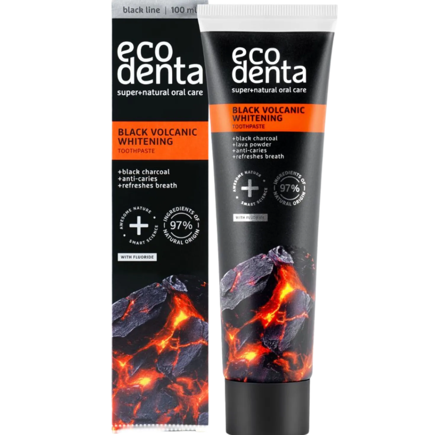 Ecodenta Black Volcanic Whitening Toothpaste - Valkaiseva Hammastahna 100 ml
