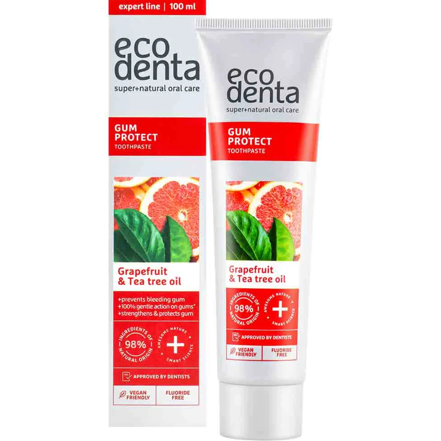 Ecodenta Gum Protect Toothpaste Grapefruit & Tea Tree Oil - Ikeniä suojaava hammastahna 100 ml