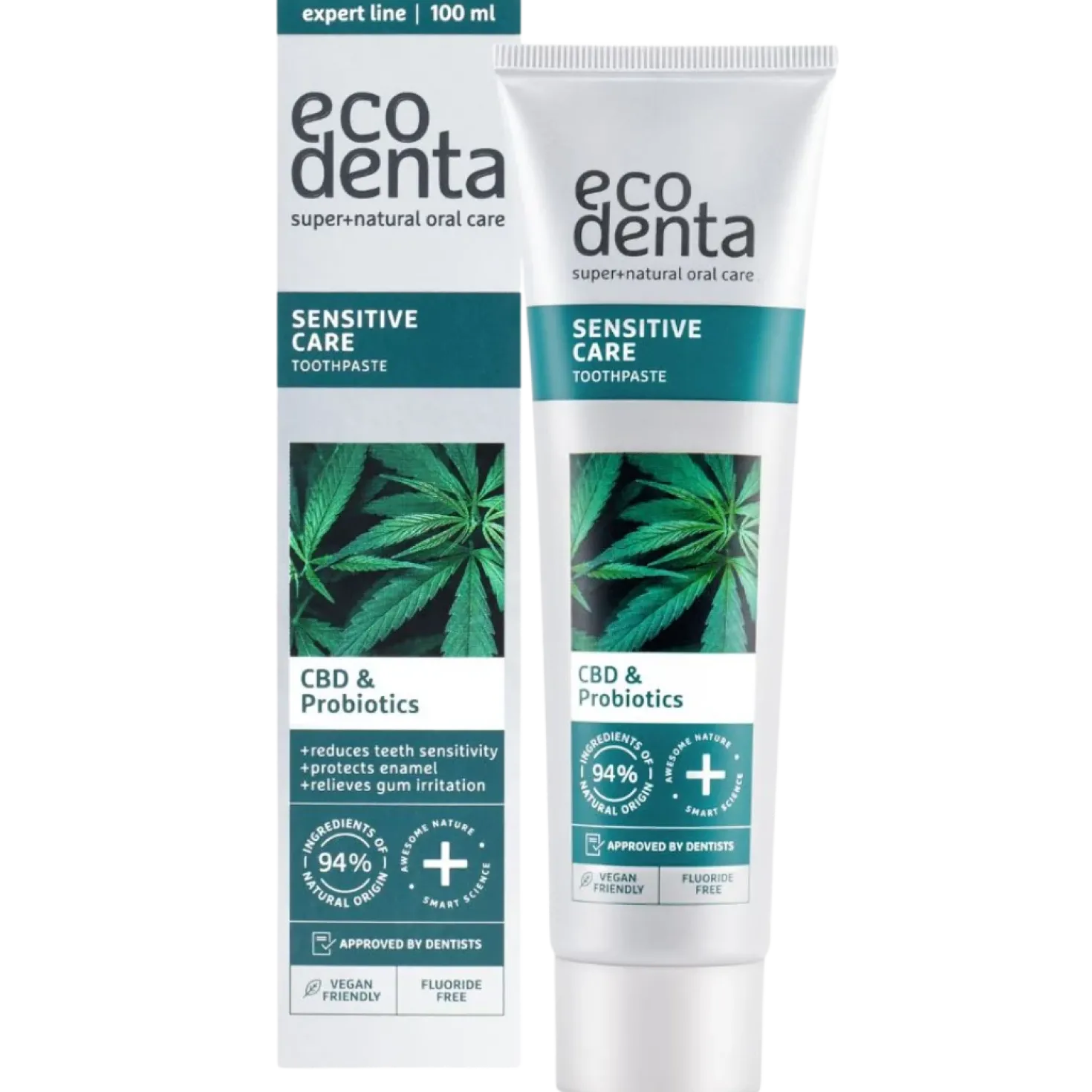 Ecodenta Sensitive Toothpaste With CBD and Probiotics - Hammastahna 100 ml