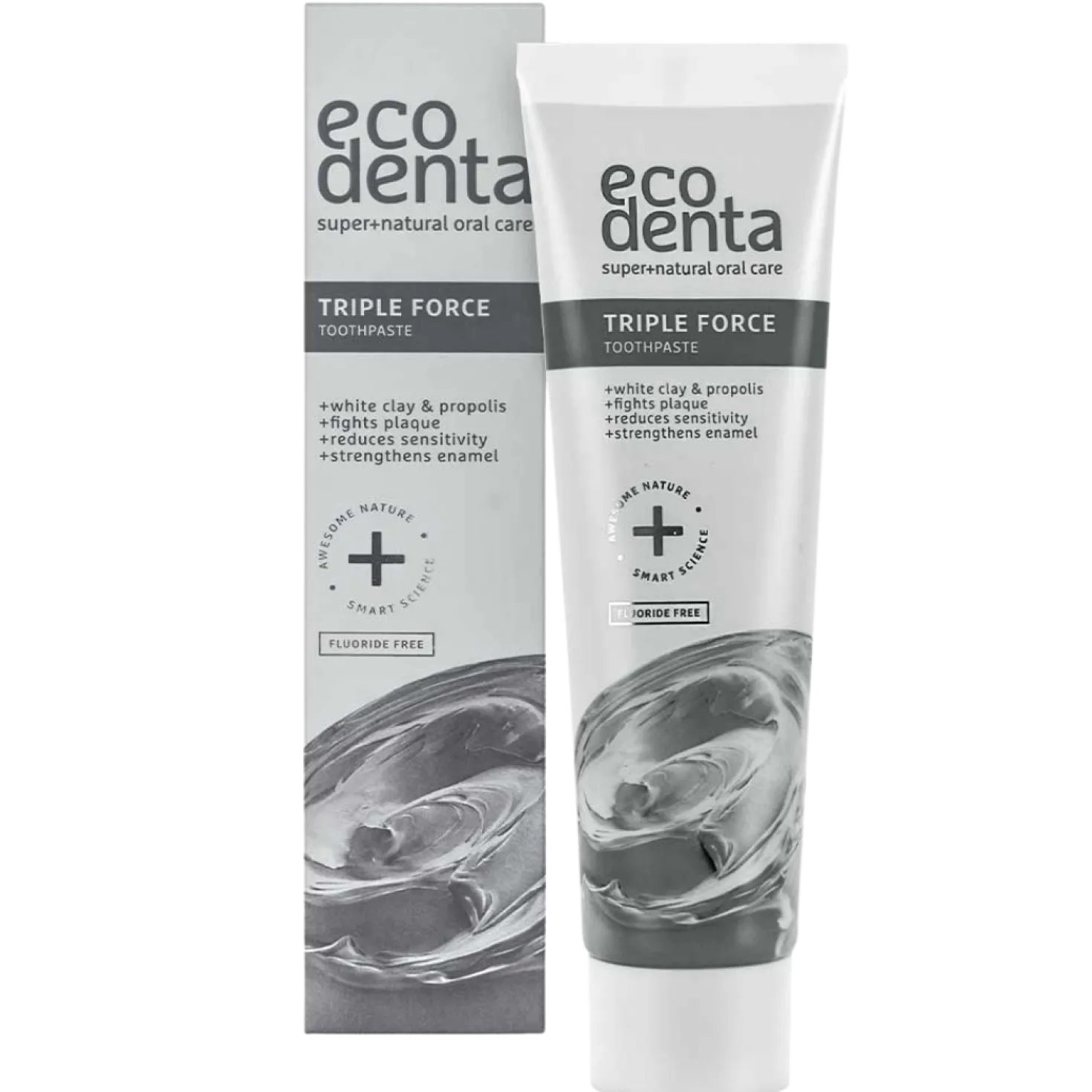 Ecodenta Triple Force - Kolmivaikutteinen Hammastahna 100 ml - Fluoriton