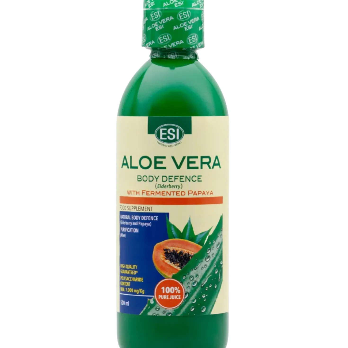 ESI Aloe Vera Täysmehu Papaija & Mustaselja 500 ml