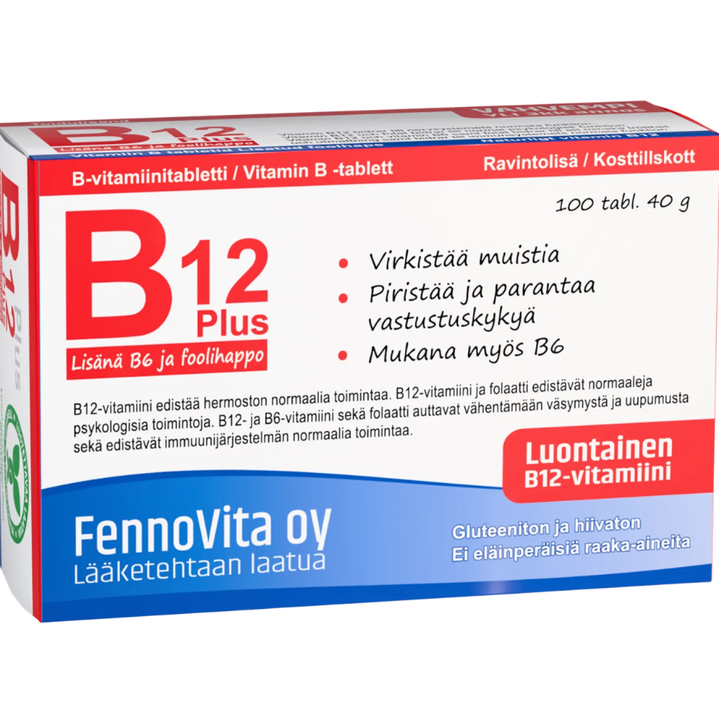 FennoVita B12 1000 µg + B6 & Foolihappo 100 tabl.