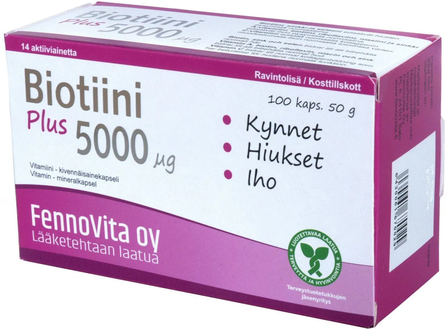FennoVita Biotiini Plus 5000 µg 100 kaps.