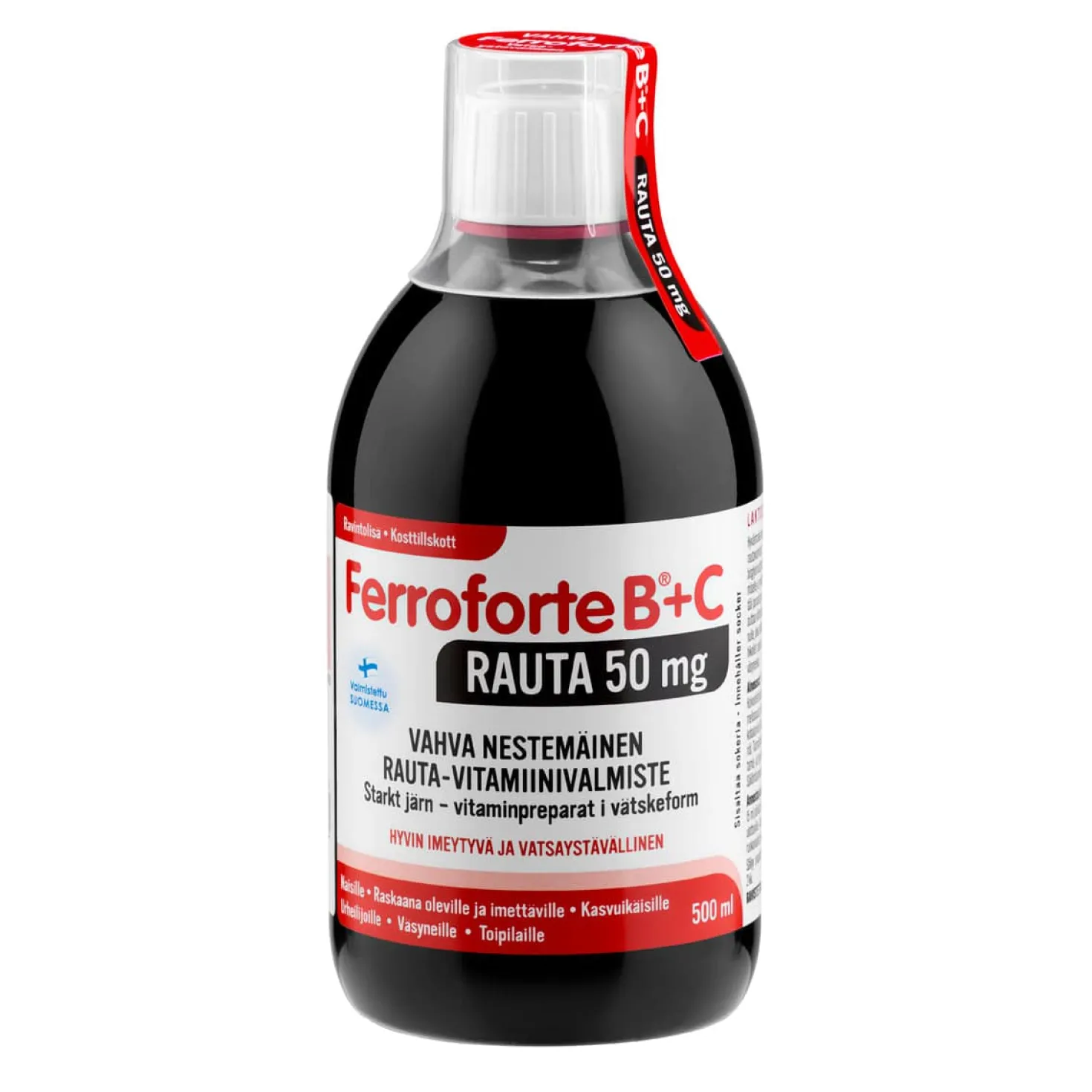Ferroforte B + C Rauta 50 mg - Vahva Rauta-vitamiinivalmiste 500 ml