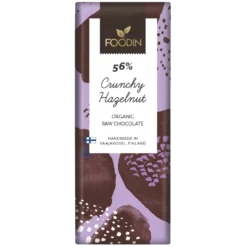 Foodin Crunchy Hazelnut raakasuklaa 56%