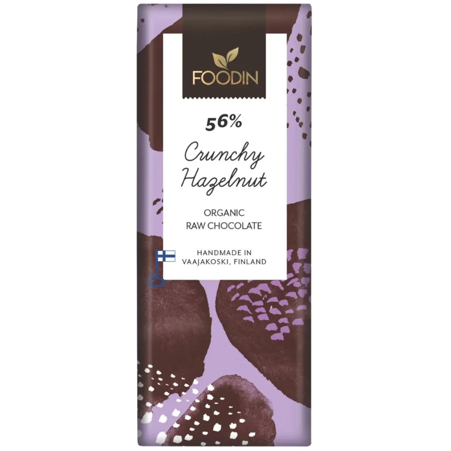 Foodin Crunchy Hazelnut raakasuklaa 56%