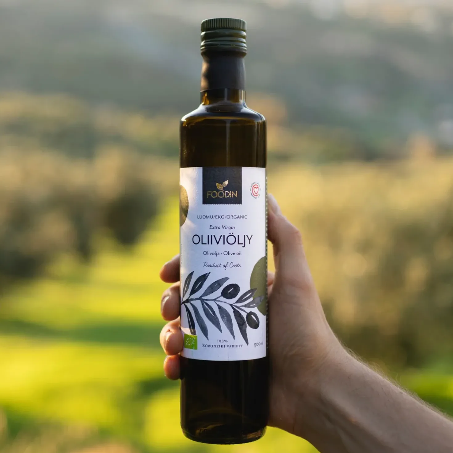 Foodin Extra Virgin Oliiviöljy, luomu 500 ml