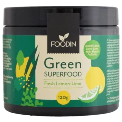 Foodin Green Superfood Fresh Lemon-Lime - Viherjauhesekoitus 120 g - Päiväys 03/2027