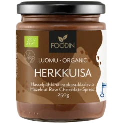 Foodin Herkkuisa Luomu Hasselpähkinä-raakasuklaalevite 250 g