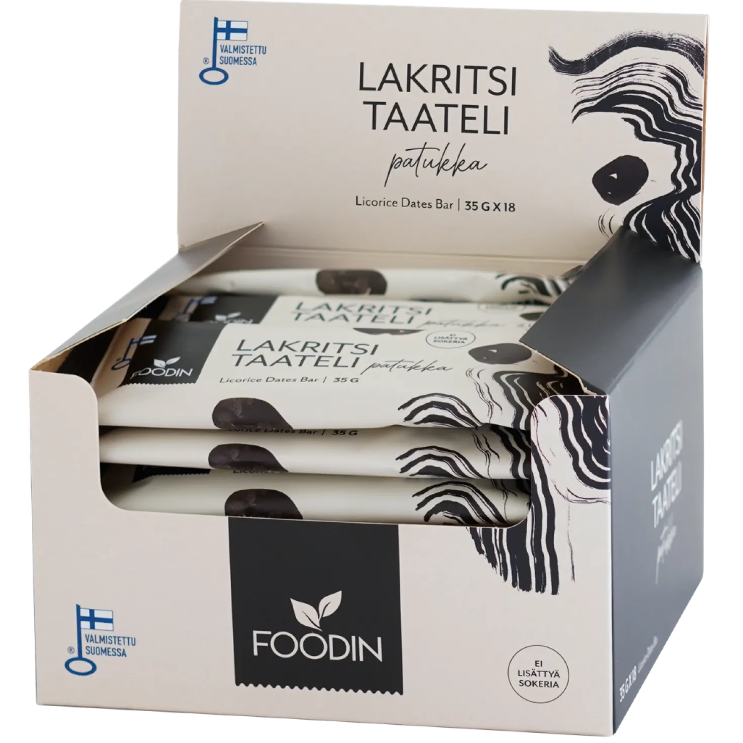 Foodin Lakritsitaatelipatukka 18 x 35 g TUKKUPAKKAUS