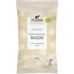 Foodin Luomu Valkosuklaa Rusina 80 g