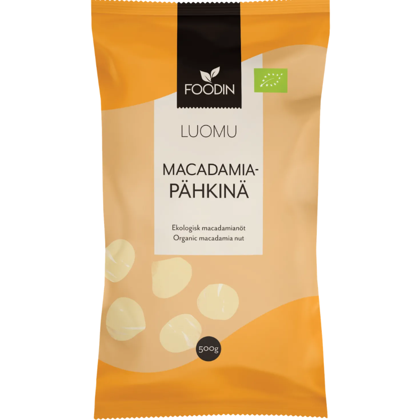 Foodin Macadamiapähkinä 500 g - Luomu