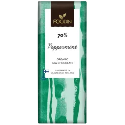 Foodin Peppermint 70 % - Raakasuklaa 40 g