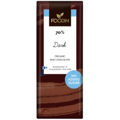 Foodin Sokeroimaton Dark Raakasuklaa 70%