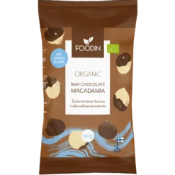 Foodin Sokeroimaton Raakasuklaamacadamia 50 g - HUOM Päiväys 12/2026
