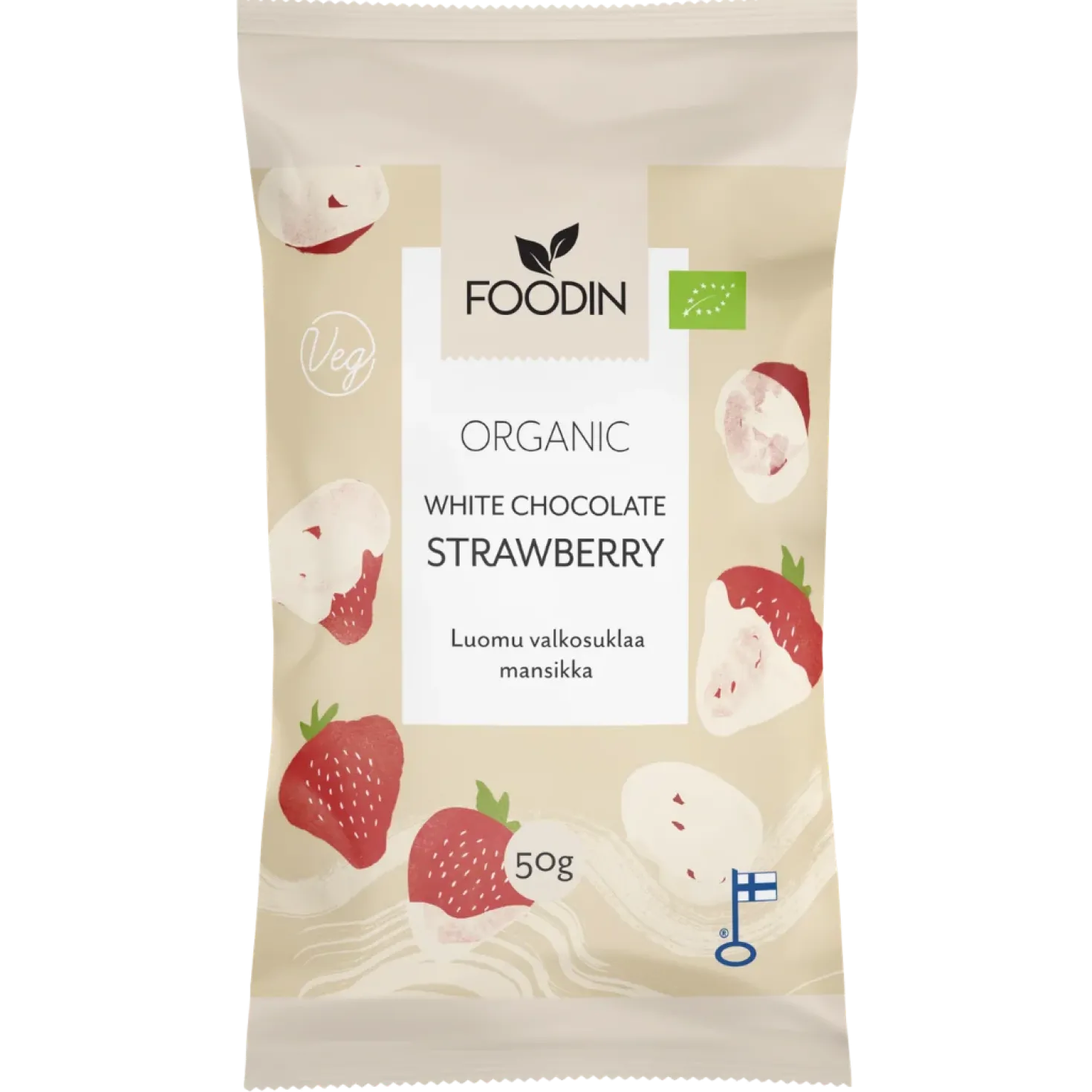 Foodin Valkosuklaa Mansikka Luomu 50 g
