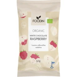 Foodin Valkosuklaa Vadelma Luomu 50 g