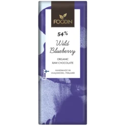 Foodin Wild Blueberry Raakasuklaa 54% 40 g
