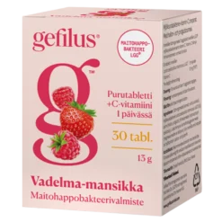 Gefilus Vadelma-Mansikka Purutabletti 30 tabl.