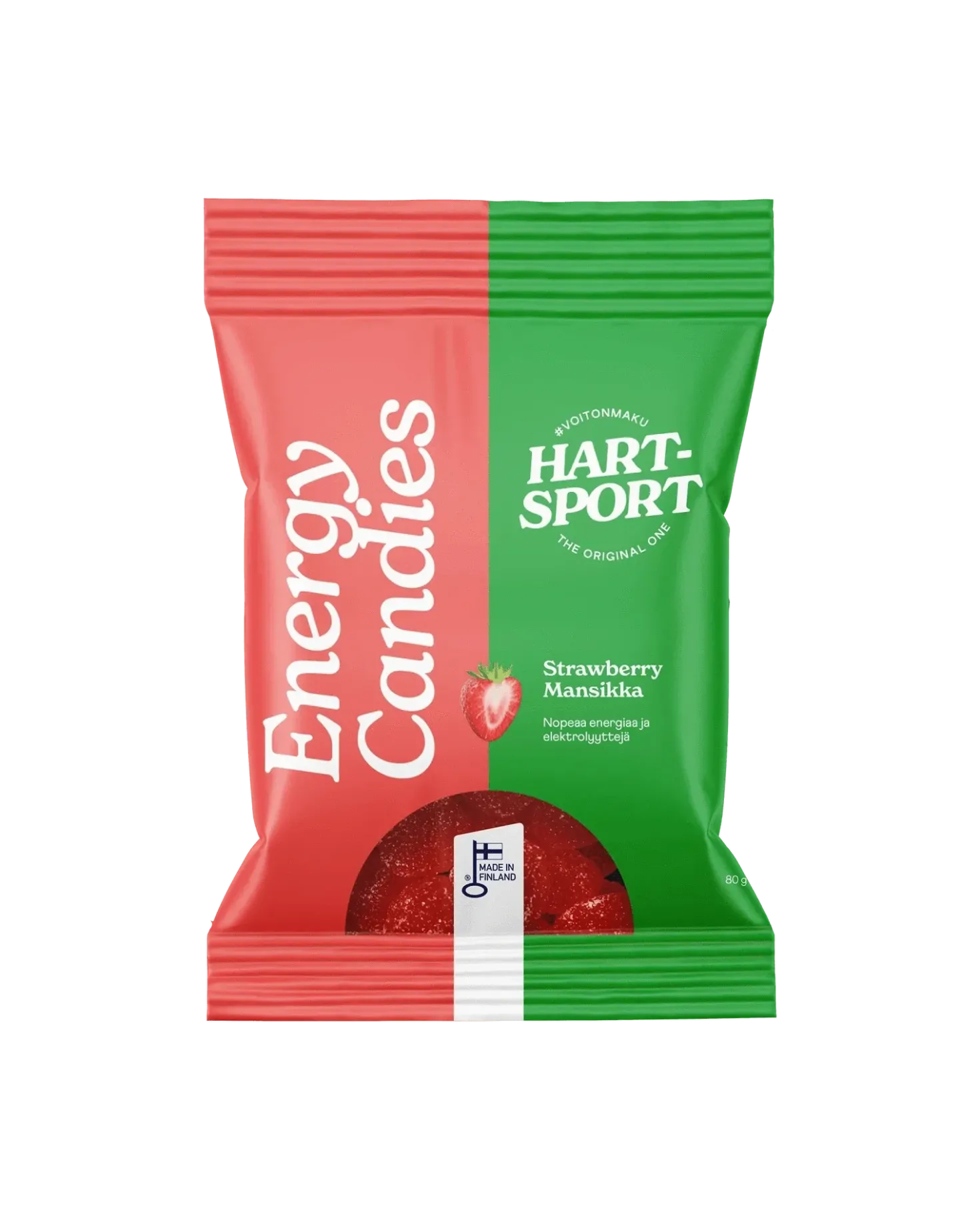 Hart-Sport Energiakarkit Mansikka 80 g - Päiväys 10/2026