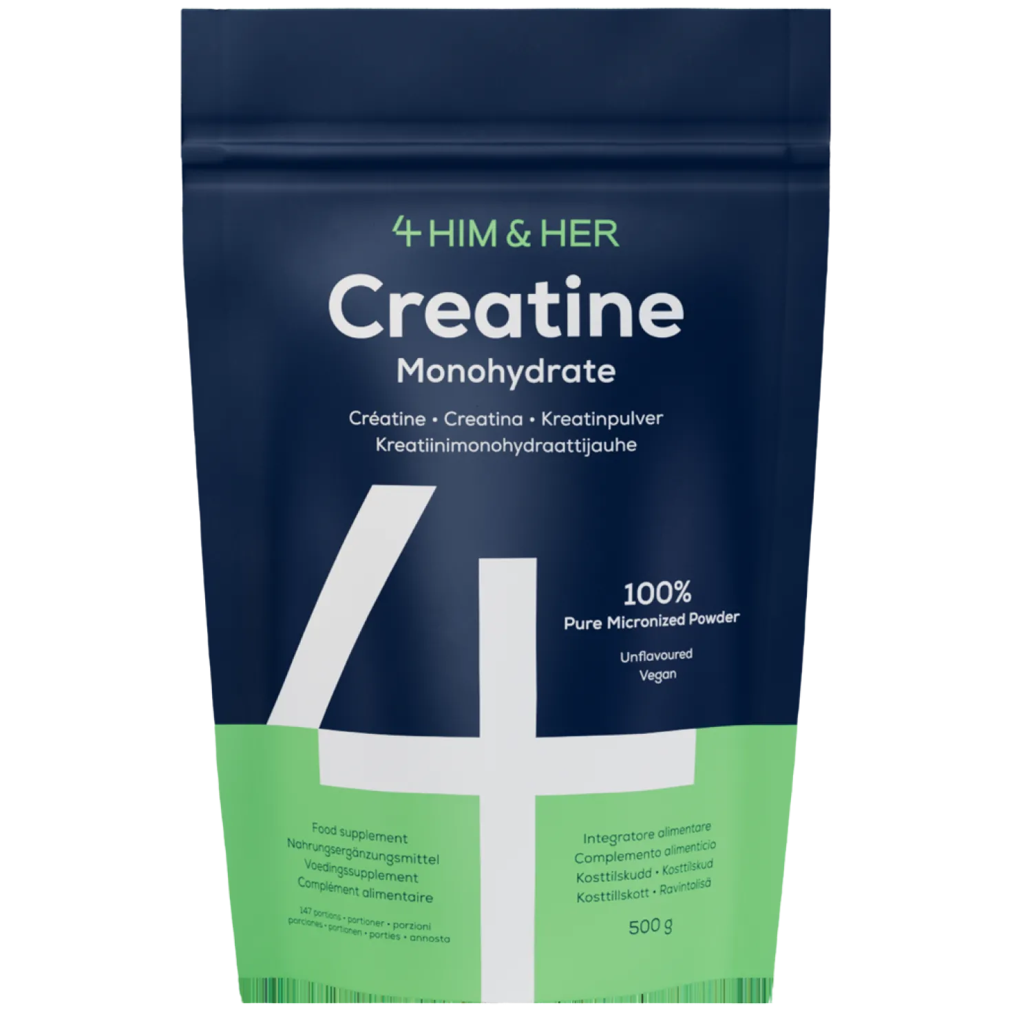 4 HIM & 4 HER Creatine - Kreatiinimonohydraattijauhe 500 g