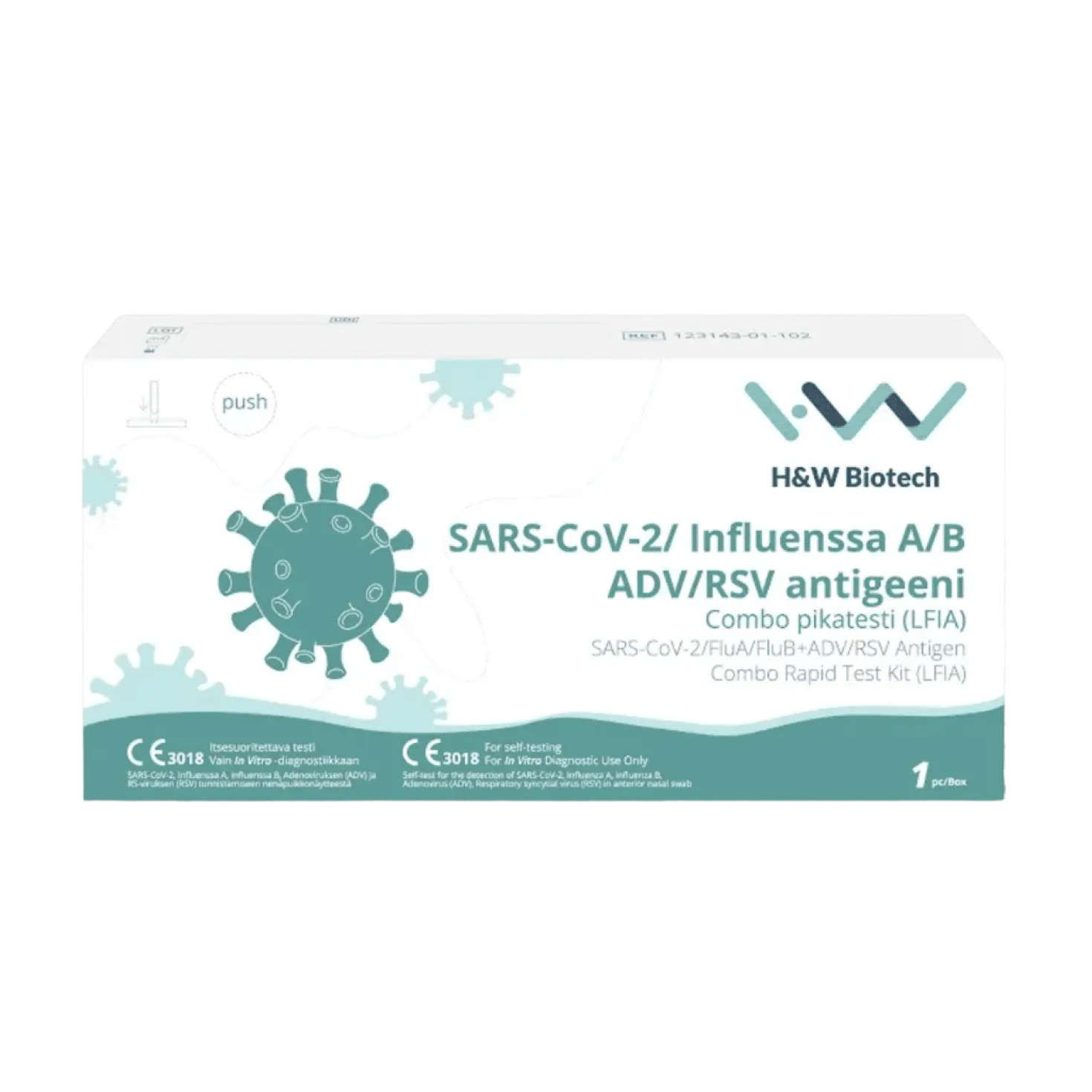H&W SARS-CoV-2 / Influenssa A/B + SV/RSV Pikatesti 1 kpl