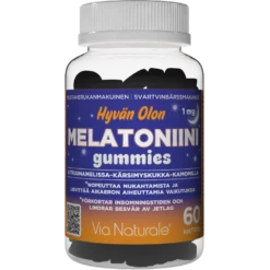 Hyvän Olon 1 mg Melatoniini Gummies - Mustaherukka 60 kpl