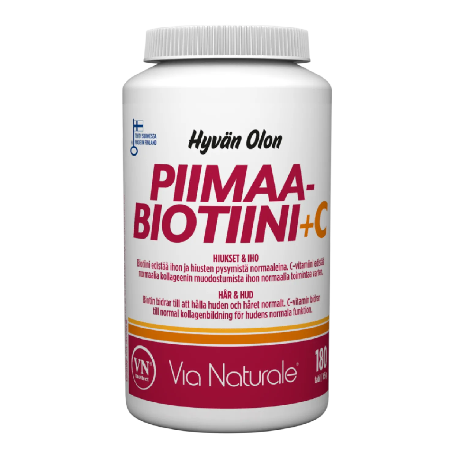 Hyvän Olon Piimaa-Biotiini + C 180 tabl. - Päiväys 01/2027
